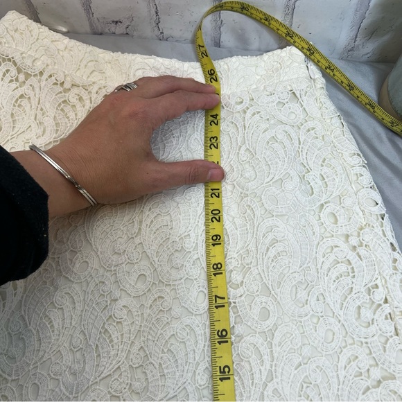 Massimo Dutti ivory scroll lace layered A-Line midi skirt ladies size 6 - Picture 10 of 10